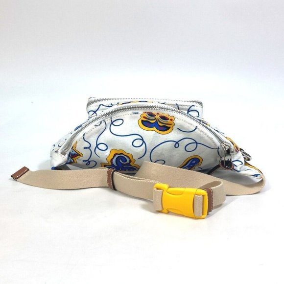 LOEWE anagram Waist Pouch Shoulder Bag PAULA'S IBIZA body bag White x Blue - Picture 4 of 16